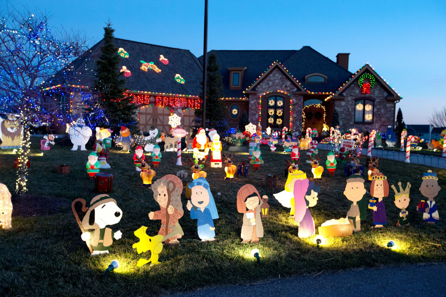 Christmas figures on display at a home near 251st and Capitol Circle.